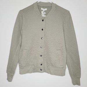 Miles By Madewell Bomber Jacket Womens Olive Green XXS Football Snap Button